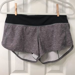 Lululemon Charcoal/Black Speed Up Shorts size 6